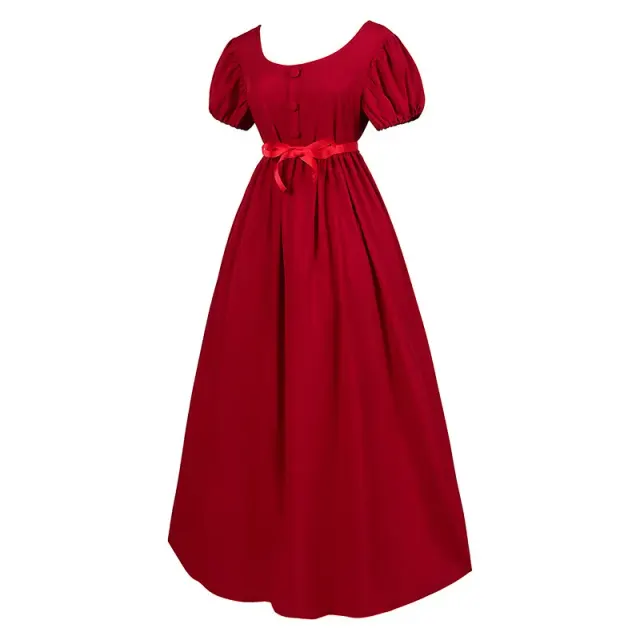 Bridgerton Regency High-Waist Ball Gown Victorian Cosplay Dress detail 2