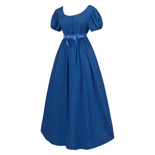Bridgerton Regency High-Waist Ball Gown Victorian Cosplay Dress detail 20