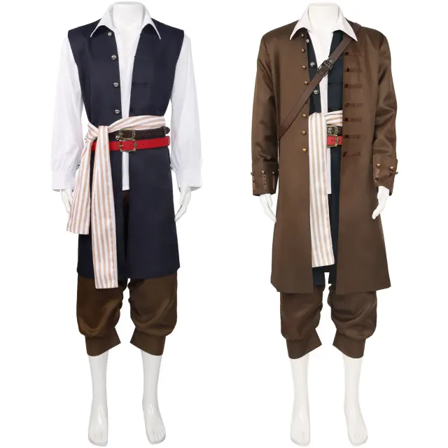 Caribbean Pirate Cosplay Costume Set for Halloween Stage detail 1