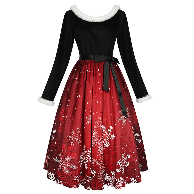 Christmas Halloween Print Cosplay Dress for Party Costume detail 1