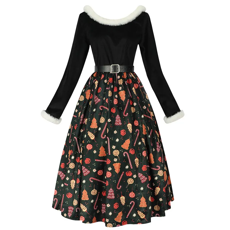 Christmas Halloween Print Cosplay Dress for Party Costume detail 5
