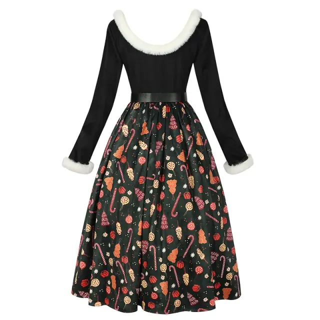 Robe cosplay imprimée Noël et Halloween pour costume de fête détail 6