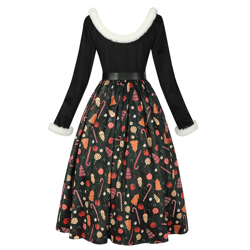 Christmas Halloween Print Cosplay Dress for Party Costume detail 6