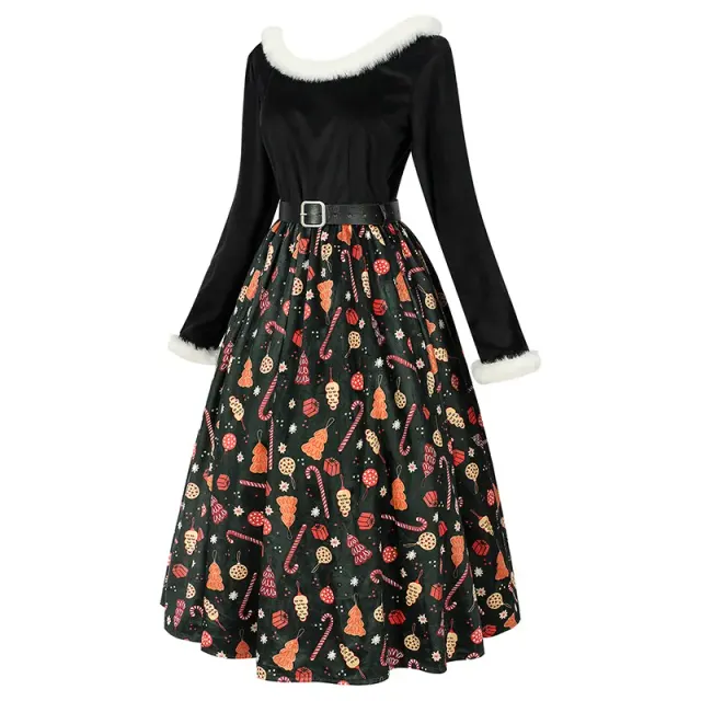 Robe cosplay imprimée Noël et Halloween pour costume de fête détail 7