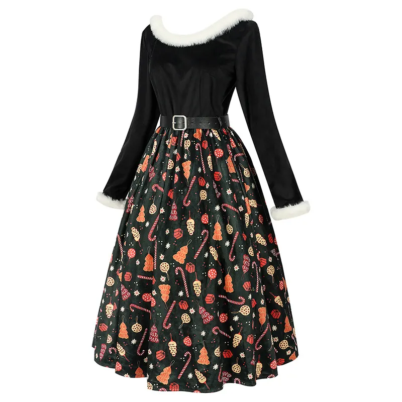 Christmas Halloween Print Cosplay Dress for Party Costume detail 7