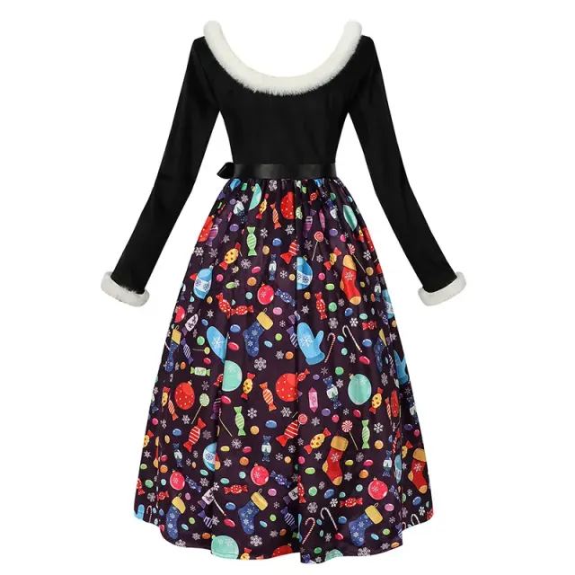 Robe cosplay imprimée Noël et Halloween pour costume de fête détail 9