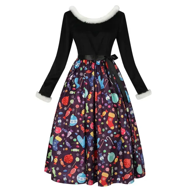 Robe cosplay imprimée Noël et Halloween pour costume de fête détail 10