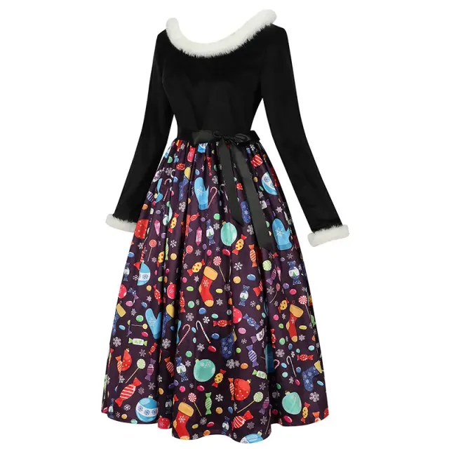 Robe cosplay imprimée Noël et Halloween pour costume de fête détail 11