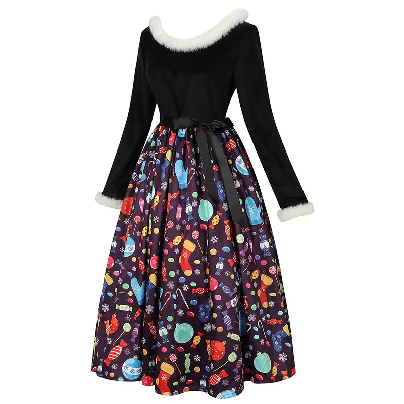 Christmas Halloween Print Cosplay Dress for Party Costume detail 11