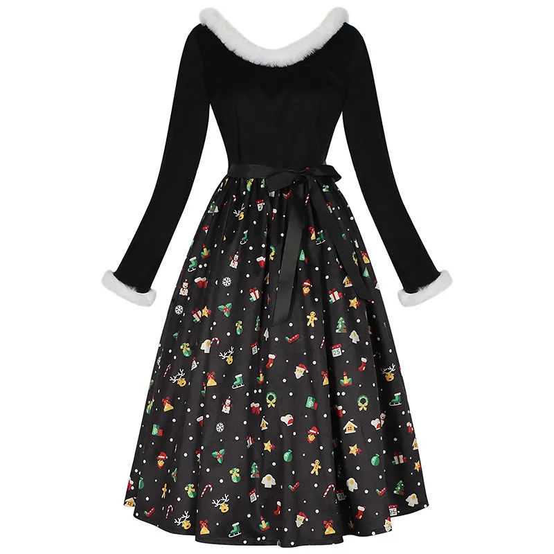 Christmas Halloween Print Cosplay Dress for Party Costume detail 12