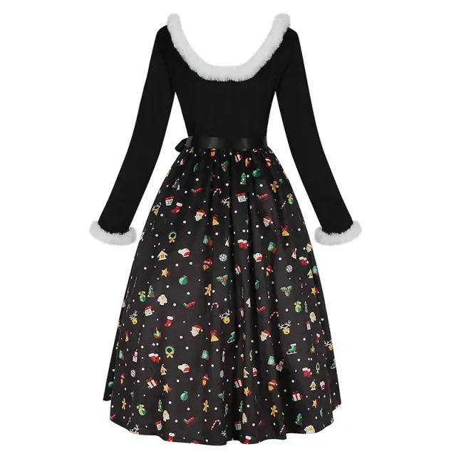 Robe cosplay imprimée Noël et Halloween pour costume de fête détail 13