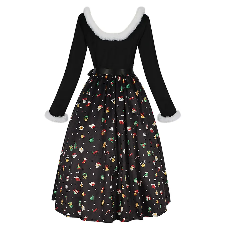 Christmas Halloween Print Cosplay Dress for Party Costume detail 13