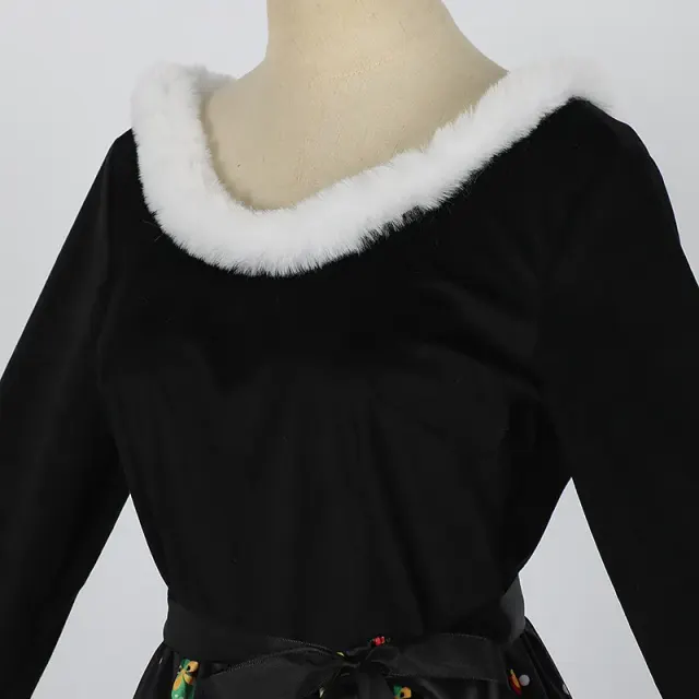 Robe cosplay imprimée Noël et Halloween pour costume de fête détail 16