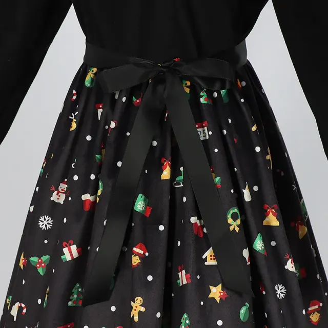 Robe cosplay imprimée Noël et Halloween pour costume de fête détail 18