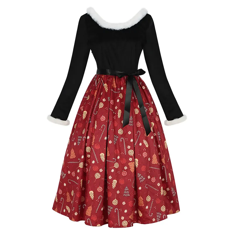 Christmas Halloween Print Cosplay Dress for Party Costume detail 20