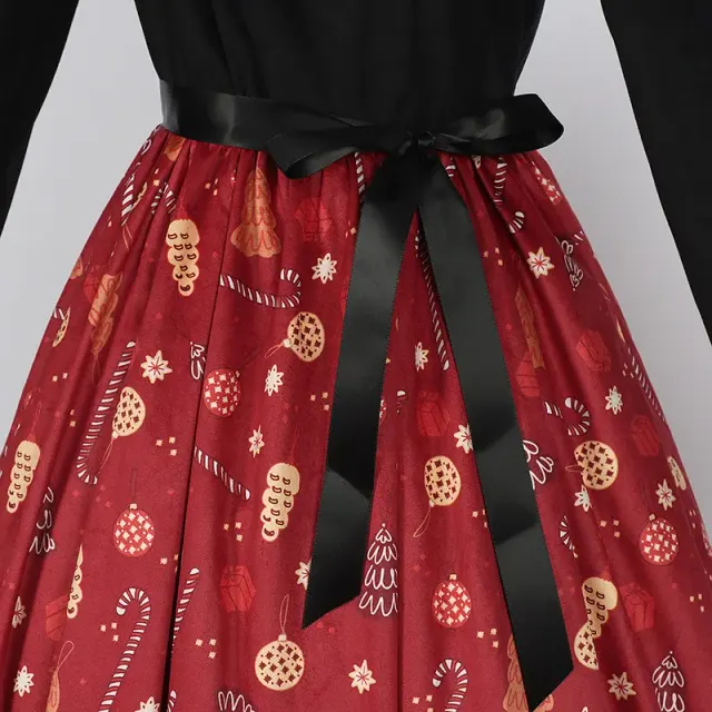 Robe cosplay imprimée Noël et Halloween pour costume de fête détail 22