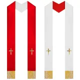 Tassel Sash - Red/White