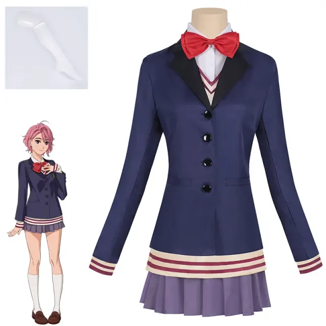 The Aira Shiratori school uniform cosplay costume outfit is shown as a complete JK-style set.