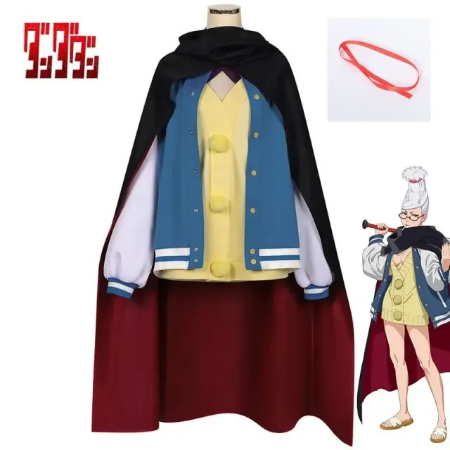 A blue paneled hoodie cosplay costume in the Seiko Ayase style, designed for anime and game character role-play.
