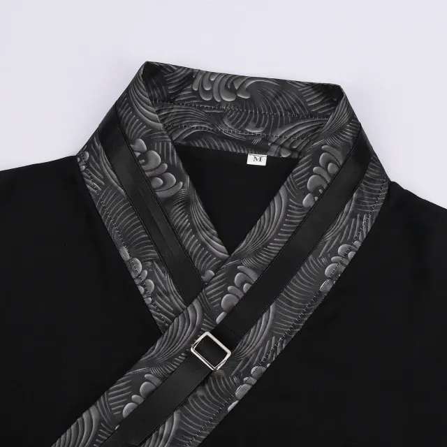 Dark Gothic Chinese-Style Short Top Cosplay Costume detail 4