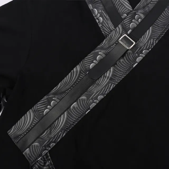 Dark Gothic Chinese-Style Short Top Cosplay Costume detail 5