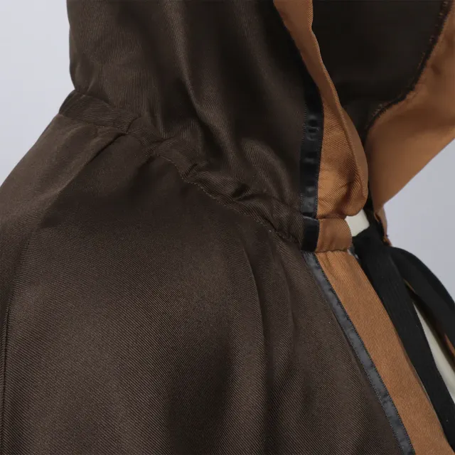 Dark Hooded Lace-Up Cosplay Cape for Women and Men detail 5