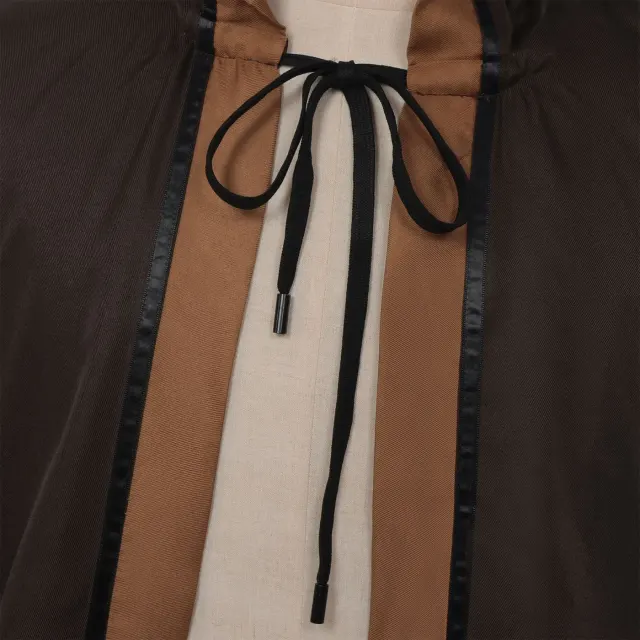 Dark Hooded Lace-Up Cosplay Cape for Women and Men detail 6