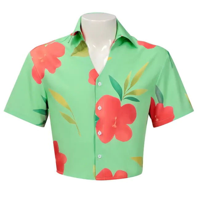 Men's Demon Hunter Boy Band Cosplay Floral Shirt and Shorts Set detail 7