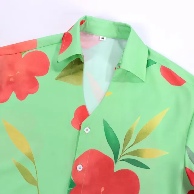 Men's Demon Hunter Boy Band Cosplay Floral Shirt and Shorts Set detail 11