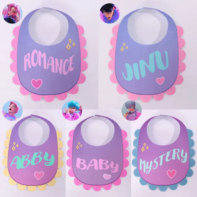 Anime-inspired cosplay bib in the Abby style, designed for a Saja Boys demon boy band costume.