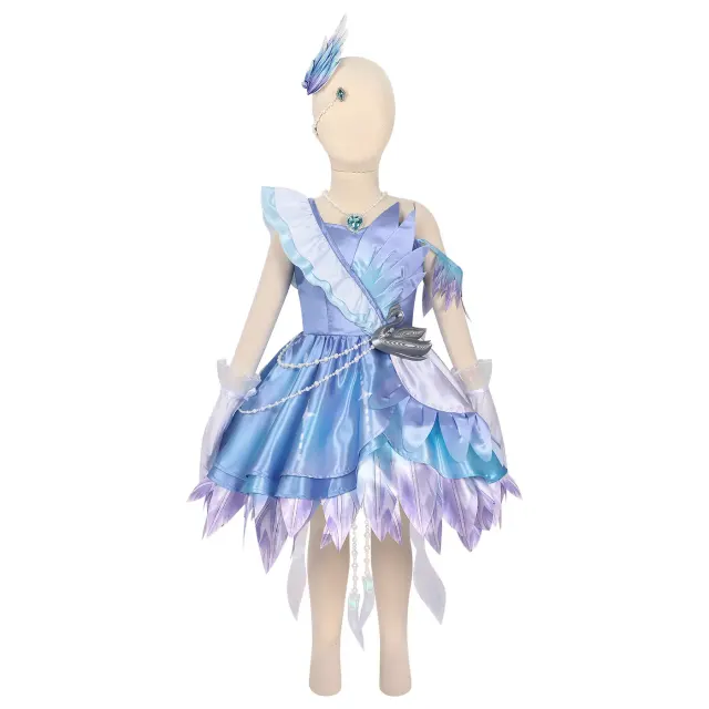 Eggy Party Heather Swan Feather Satin Cosplay Dress for Adults & Kids detail 3