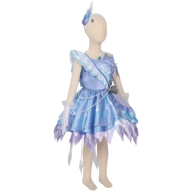 Eggy Party Heather Swan Feather Satin Cosplay Dress for Adults & Kids detail 4