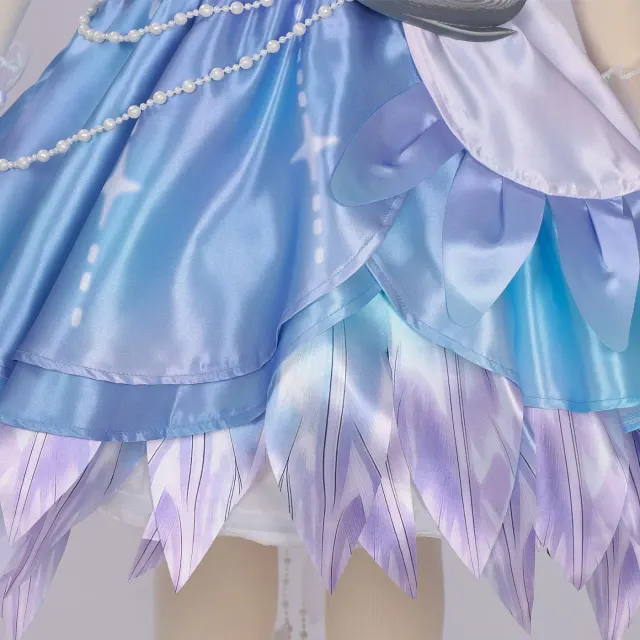 Eggy Party Heather Swan Feather Satin Cosplay Dress for Adults & Kids detail 11