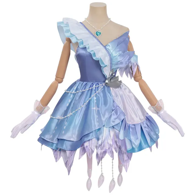 Eggy Party Heather Swan Feather Satin Cosplay Dress for Adults & Kids detail 12