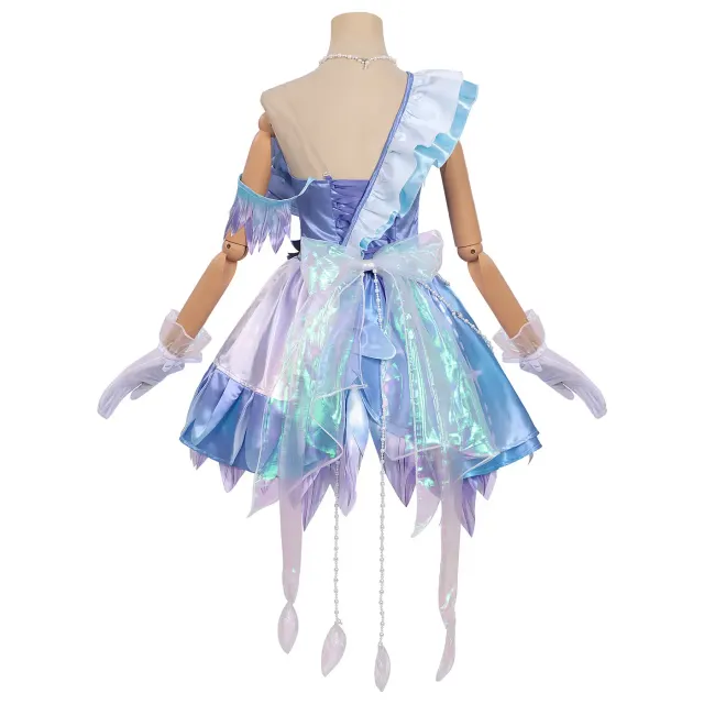 Eggy Party Heather Swan Feather Satin Cosplay Dress for Adults & Kids detail 14
