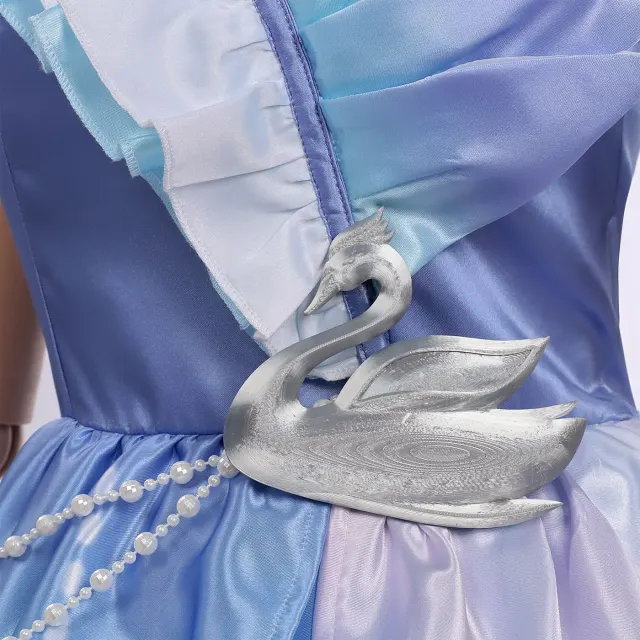 Eggy Party Heather Swan Feather Satin Cosplay Dress for Adults & Kids detail 16