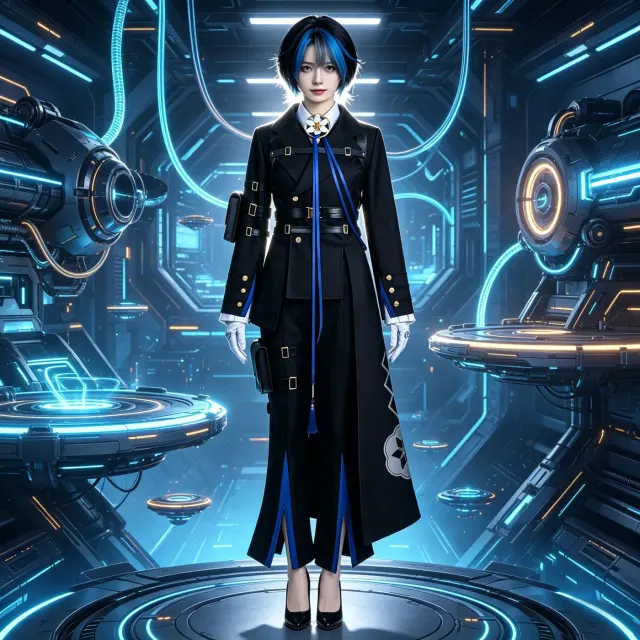 Game character Esper Daffodil cosplay uniform with long sleeves and a solid elegant style.