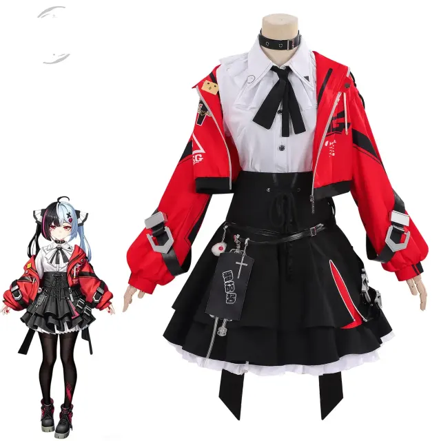 Women's Esper Requiem Mint anime cosplay costume with long sleeves, an unpatterned design, and an optional one-size wig.
