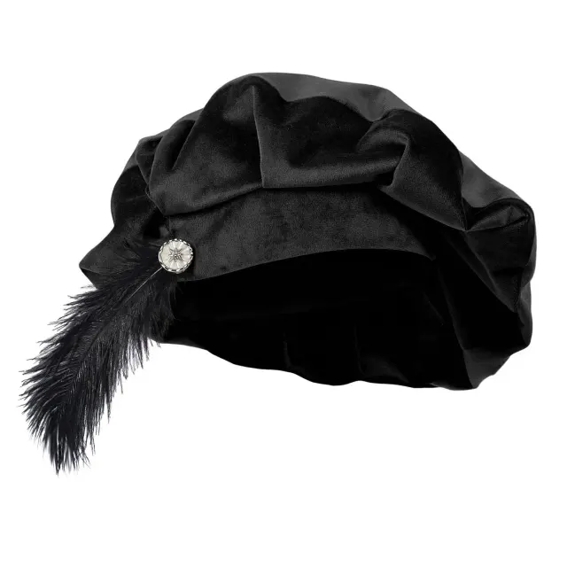 Feather Tudor Medieval Renaissance Cosplay Beret Hat detail 15