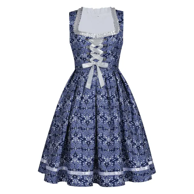 Floral Bavarian Oktoberfest Maid Cosplay Dress for Women detail 3