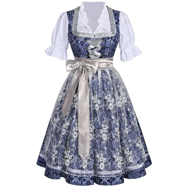Floral Bavarian Oktoberfest Maid Cosplay Dress for Women detail 4