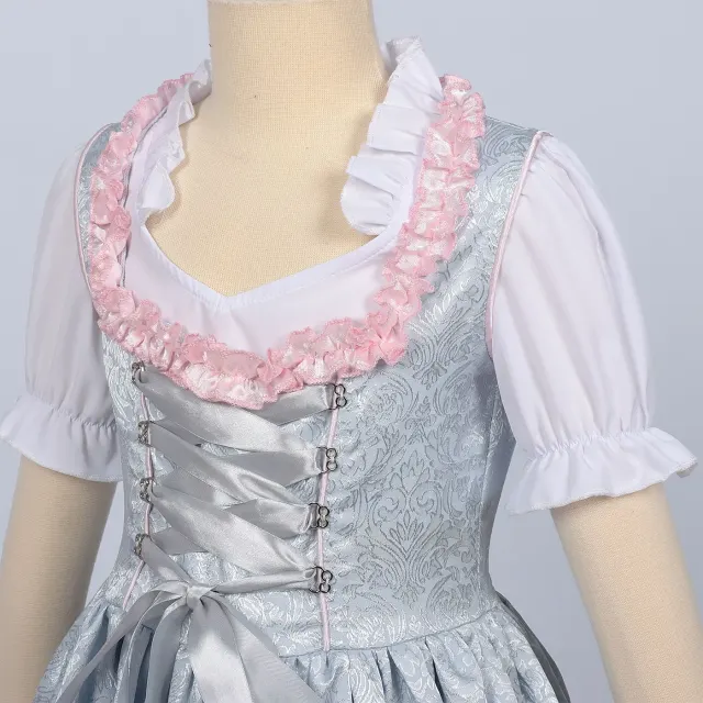 Girls' Retro Oktoberfest Lace-Up Dress Set detail 4