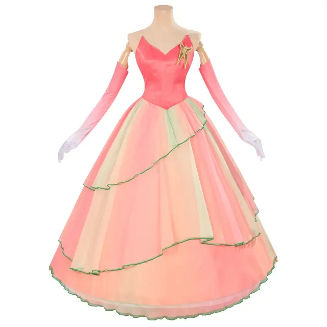Glinda-Inspired Pink Princess Cosplay Dress for Halloween detail 1