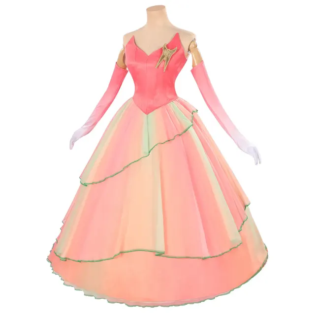 Glinda-Inspired Pink Princess Cosplay Dress for Halloween detail 2