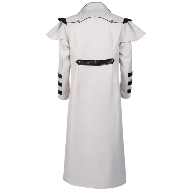 Gothic Halloween Cosplay Long Trench Coat with Zipper Slit detail 11