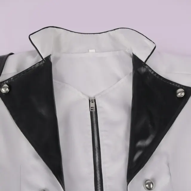 Gothic Halloween Cosplay Long Trench Coat with Zipper Slit detail 12
