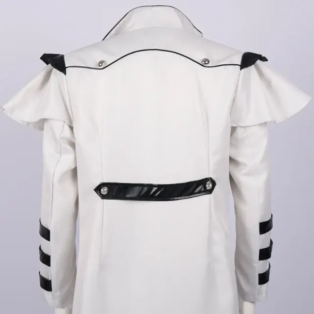 Gothic Halloween Cosplay Long Trench Coat with Zipper Slit detail 17