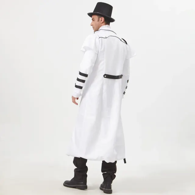 Gothic Halloween Cosplay Long Trench Coat with Zipper Slit detail 21