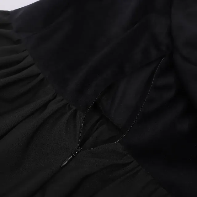Gothic Dark Witch Flared-Sleeve Maxi Dress Halloween Cosplay detail 10