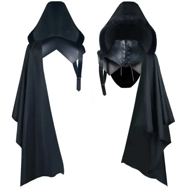 Gothic-Cosplay-Kostüm mit einseitigem Umhang für Sensenmann und Vampir Detail 1